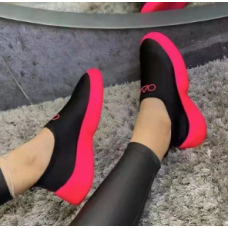 Women's Fashion Sports Shoes Spring New Candy Color Women's Slip- on Breathable Casual Shoes Thick-soled Vulcanized Shoes.